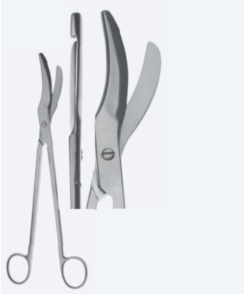 Ножиці, хірургічні, для епізіотомії, вигнуті, загальна довжина 240 мм, 9 1/2"